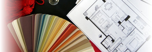 Paint color swatch and floor plans